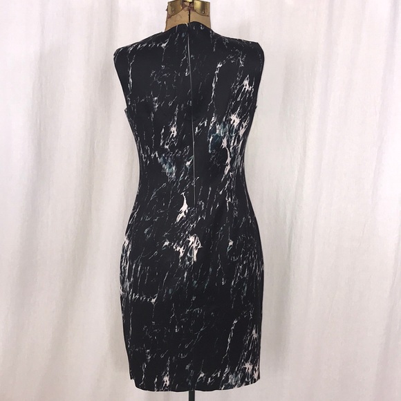 Carmen Marc Valvo Marble Print Sheath Dress - Picture 4 of 7